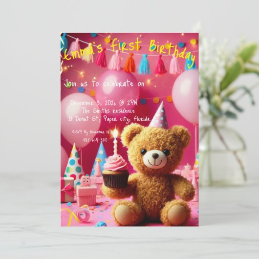 誕生日招待状 招待状 (スタンド正面)