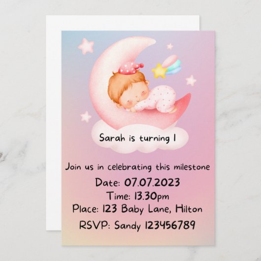 誕生日招待状 招待状 (正面/裏面)