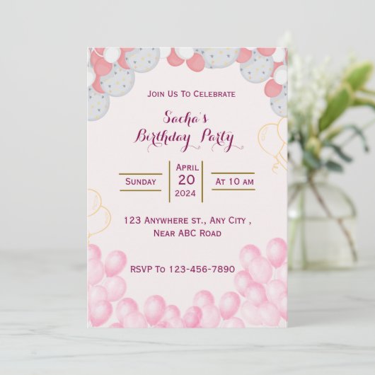 誕生日招待状 招待状 (スタンド正面)