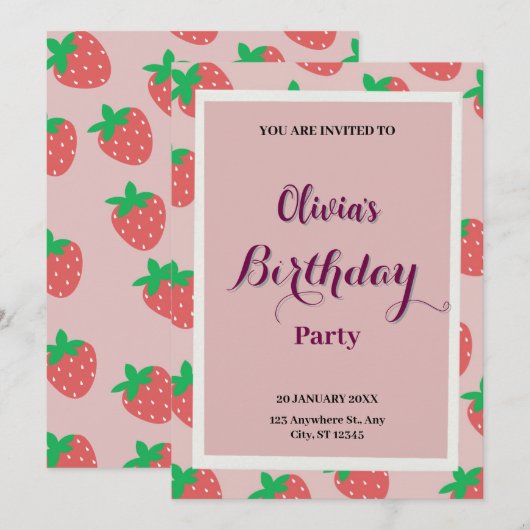 誕生日招待状 招待状 (正面/裏面)