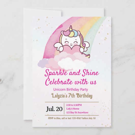 誕生日招待状 招待状 (正面)