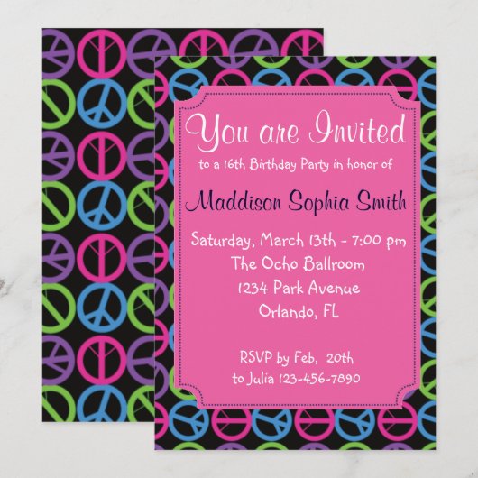 誕生日招待状 招待状 (正面/裏面)