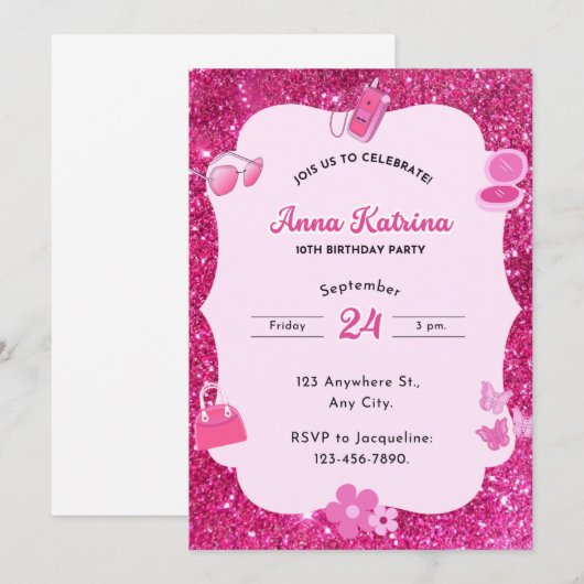 誕生日招待状 招待状 (正面/裏面)