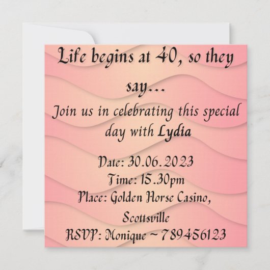 誕生日招待状 招待状 (正面)