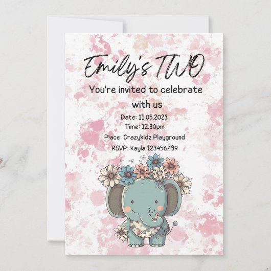 誕生日招待状 招待状 (正面)