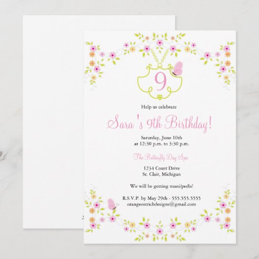 誕生日招待状 招待状 (正面/裏面)