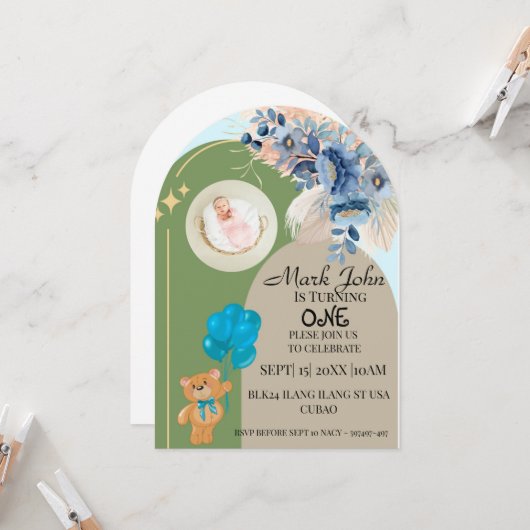 誕生日招待状 招待状 (正面/裏面インサイチュ)