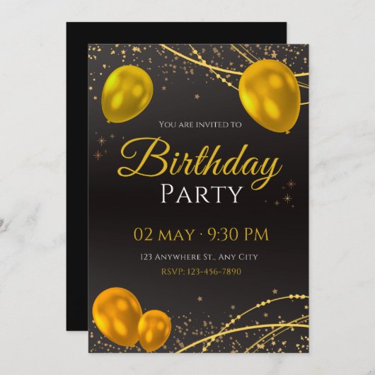 誕生日招待状 招待状 (正面/裏面)