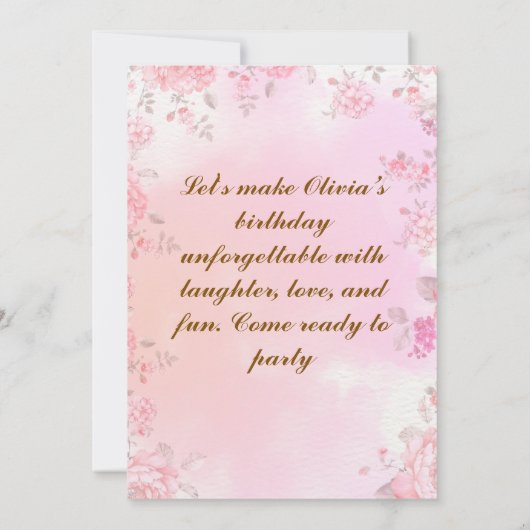 誕生日招待状 招待状 (裏面)