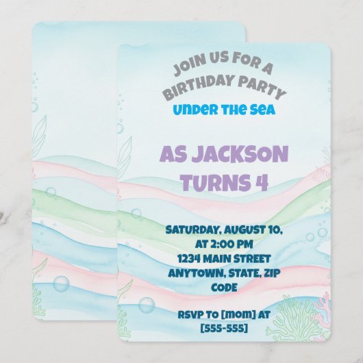 誕生日招待状 招待状 (正面/裏面)