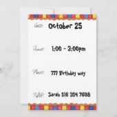 誕生日招待状 招待状 (裏面)