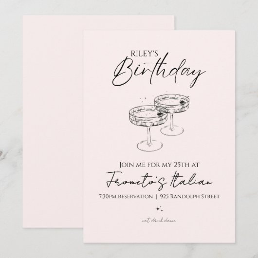 誕生日招待状 招待状 (正面/裏面)