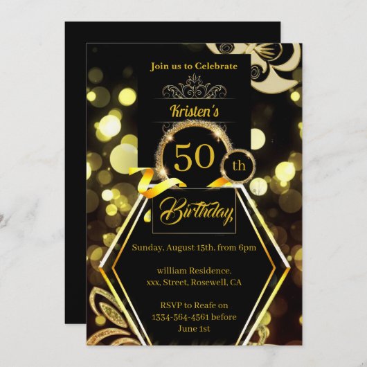 誕生日招待状 招待状 (正面/裏面)