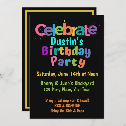 誕生日招待状 招待状 (正面/裏面)