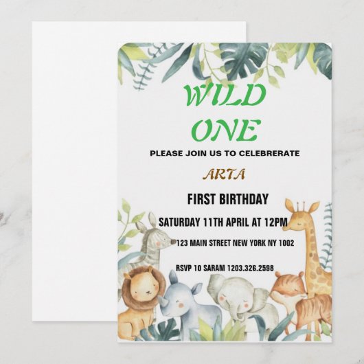 誕生日招待状 招待状 (正面/裏面)