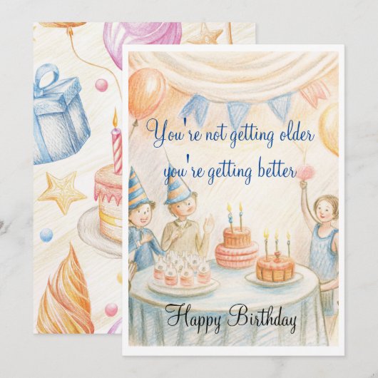 誕生日招待状 招待状 (正面/裏面)