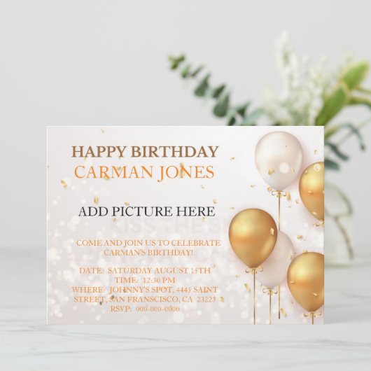 誕生日招待状 招待状 (スタンド正面)