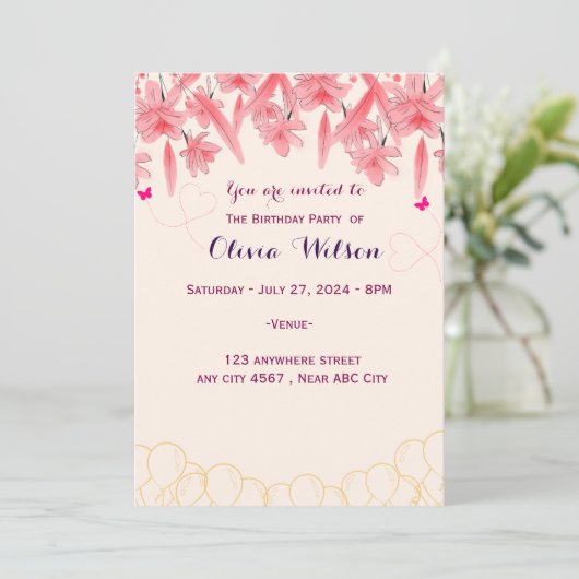 誕生日招待状 招待状 (スタンド正面)