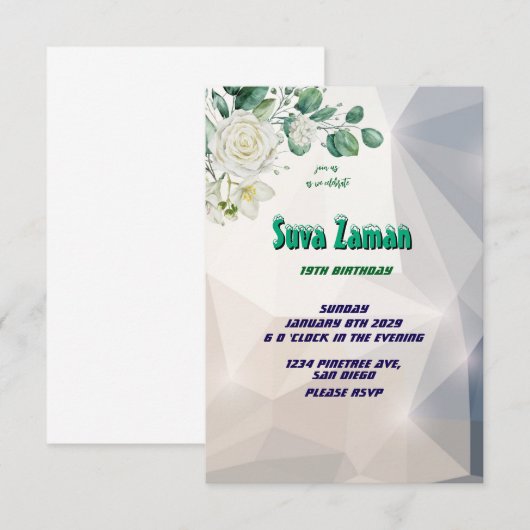 誕生日招待状 招待状 (正面/裏面)