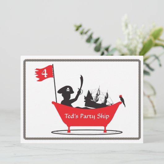 誕生日招待状-海賊少年 招待状 (スタンド正面)