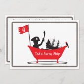 誕生日招待状-海賊少年 招待状 (正面/裏面)