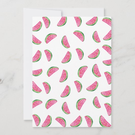 誕生日招待状 |熱帯スイカピンク 招待状 (裏面)