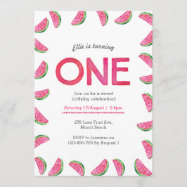 誕生日招待状 |熱帯スイカピンク 招待状