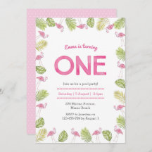 誕生日招待状 | 熱帯フラミンゴ