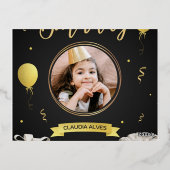 誕生日招待状 箔招待状ポストカード (裏面)