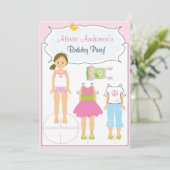誕生日招待状-紙人形 招待状 (スタンド正面)