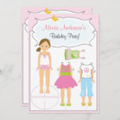 誕生日招待状-紙人形 招待状 (正面/裏面)