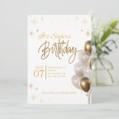 誕生日招待状 編集可能なカード 招待状 (スタンド正面)