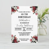 誕生日招待状 編集可能なテンプレート 女性 フラワー 招待状 (スタンド正面)