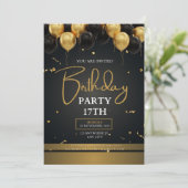 誕生日招待状 編集可能 招待状 (スタンド正面)