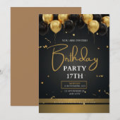 誕生日招待状 編集可能 招待状 (正面/裏面)