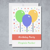 誕生日招待状(色気球) 招待状