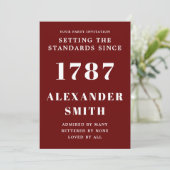 誕生日招待状 赤と白 招待状 (スタンド正面)