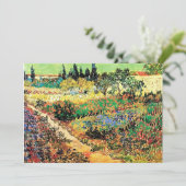 誕生日招待状。道のある花咲く庭 招待状 (スタンド正面)