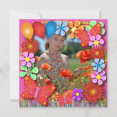 誕生日招待状:003C蝶と花 招待状 (裏面)