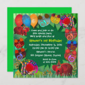 誕生日招待状:005象 招待状 (正面/裏面)