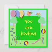 誕生日招待状：006 遊び場 招待状 (裏面)