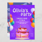 誕生日招待状for Boys and Girls 招待状 (正面/裏面)