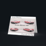 誕生日挨拶カードのためのクラシックな車のイメージ カード<br><div class="desc">キャデラックのEldoradoの誕生日挨拶カードのための1959年のイメージ</div>