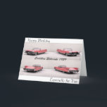 誕生日挨拶カードのためのクラシックな車のイメージ カード<br><div class="desc">キャデラックのEldoradoの誕生日挨拶カードのための1959年のイメージ</div>