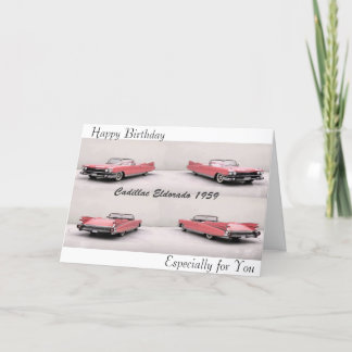 誕生日挨拶カードのためのクラシックな車のイメージ カード
