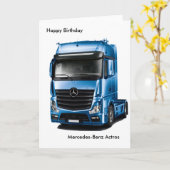 誕生日挨拶カードのためのトラックのイメージ カード (黄色い花)