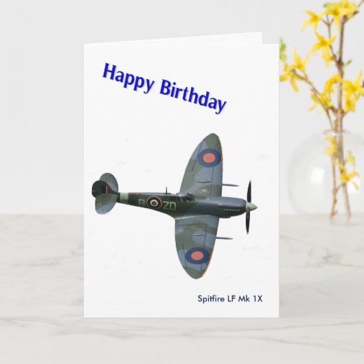 誕生日挨拶カードのための短気者の航空機のイメージ カード (黄色い花)