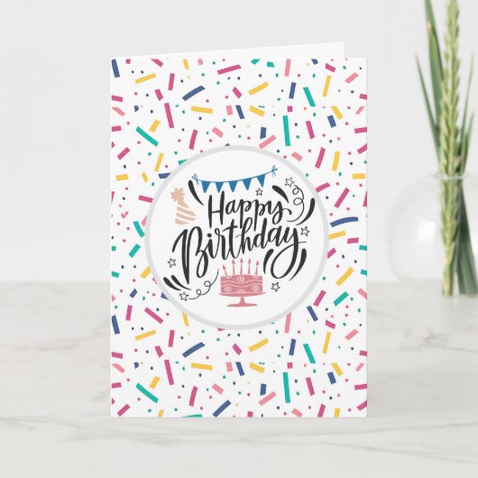 誕生日振りかけるキャンディパターン カード (正面)