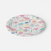 誕生日振りかけるキャンディパターン ペーパープレート (アングル)