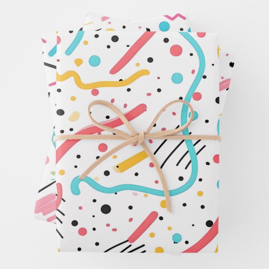 誕生日振りかけるキャンディパターン ラッピングペーパーシート (インサイチュ)